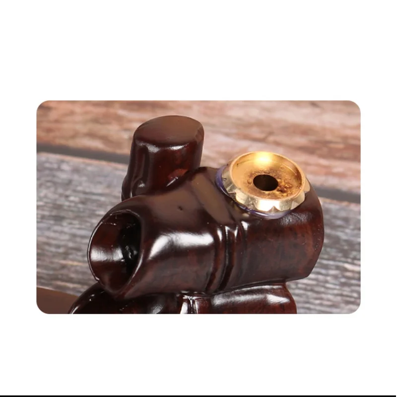 

New Cultural Traditional Black Sandalwood Backflow Incense Burner Smoke Waterfall Incense Sticks Holder Home Office Decor