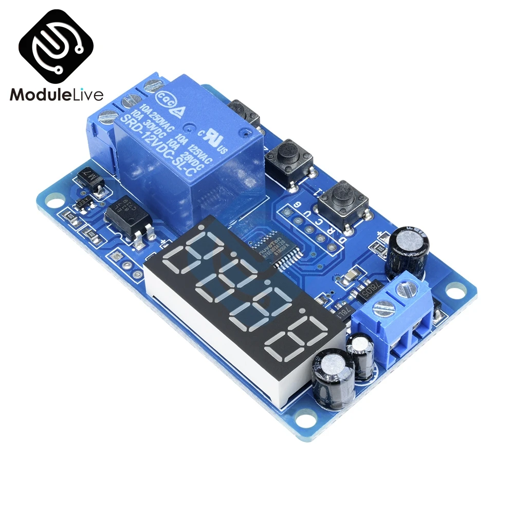 Светодиодный дисплей 12 В постоянного тока цифровой таймер задержки управляемый