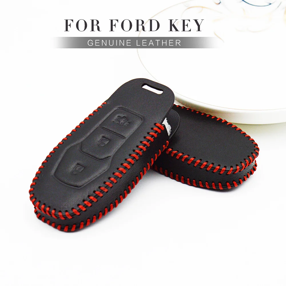 Чехол для автомобильного ключа из натуральной кожи Ford Focus 2 ST Mondeo MK3 MK4 Fusion Kuga C S Max