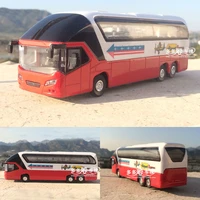 132 scale diecast car model double decker sightseeing bus model for kids gifts free shipping
