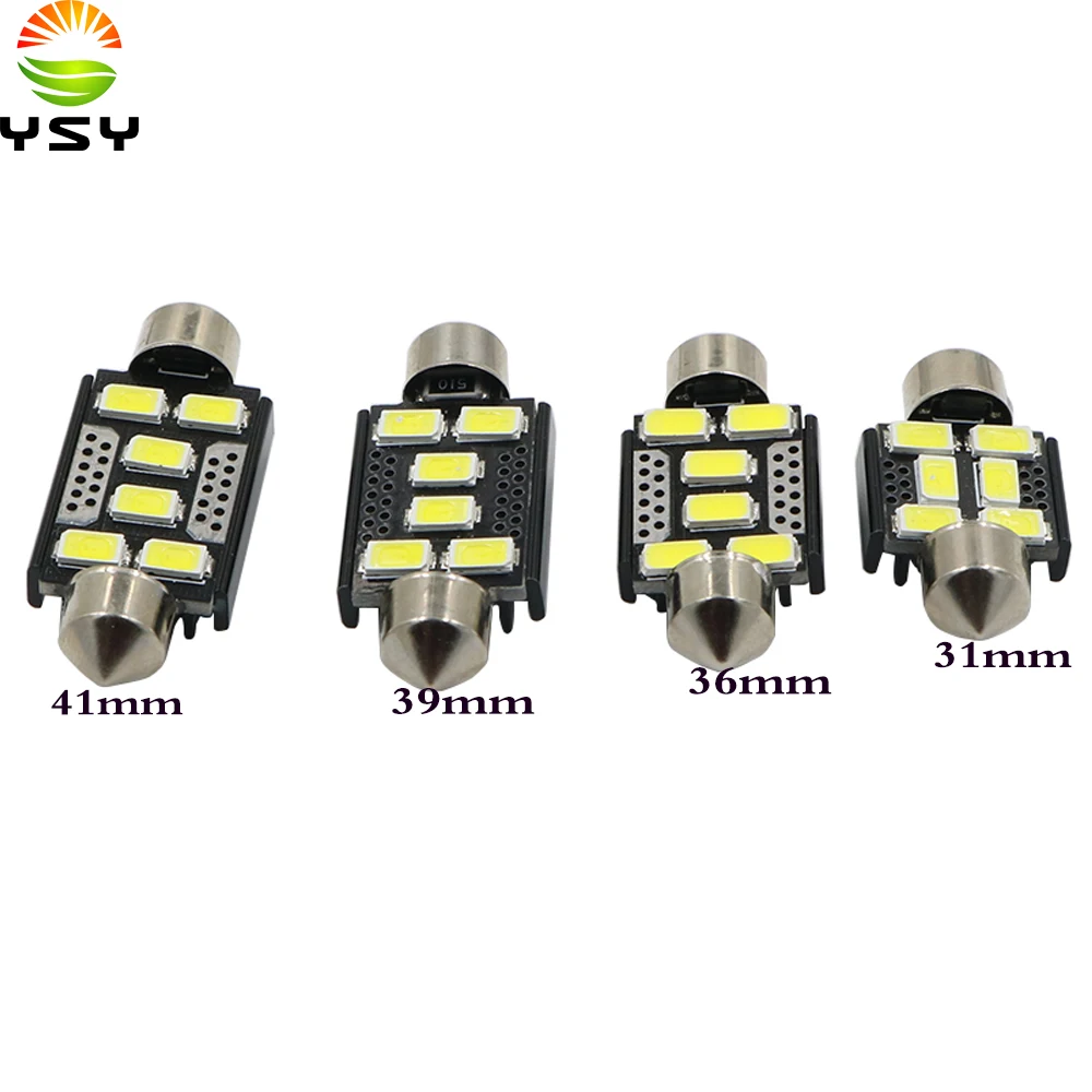 YSY 50 шт. Новый Festoon 31 мм 36 39 41 C5W led 5630 6 LED авто smd Интерьер Чтение белые лампы