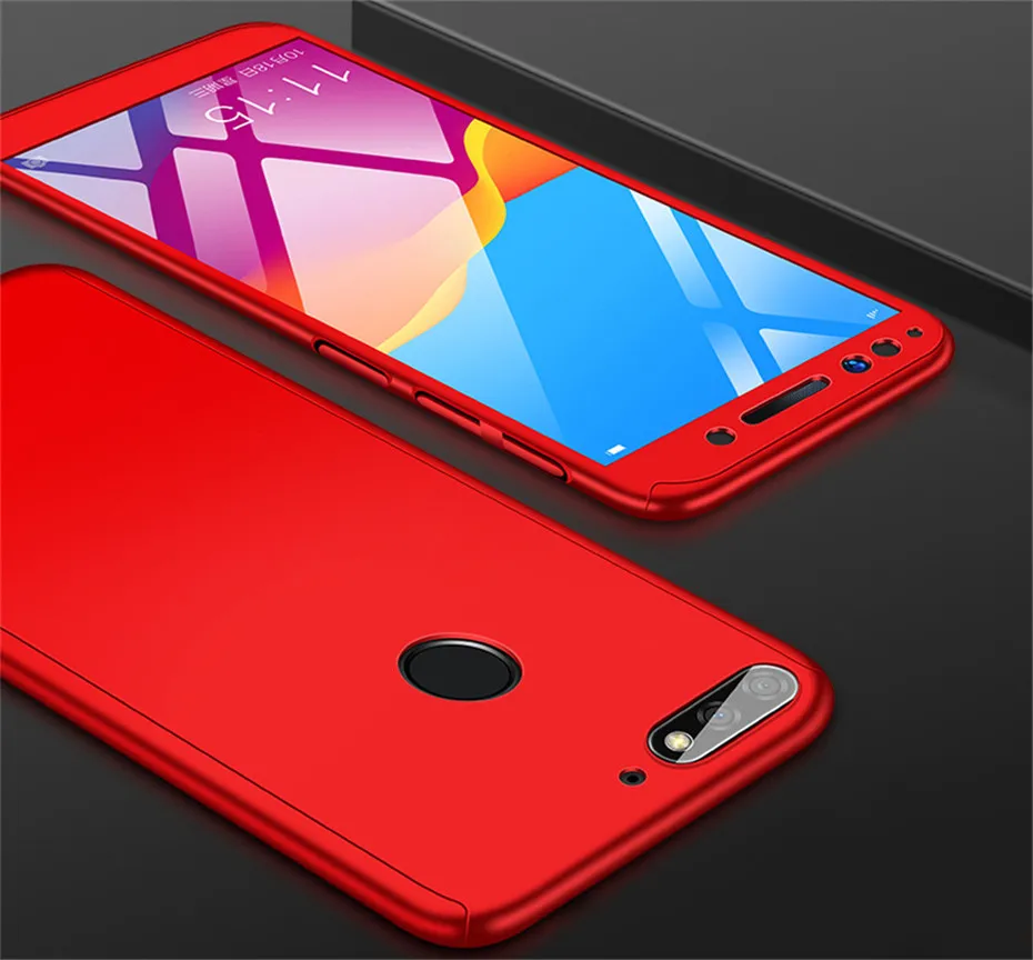 Роскошные 360 Полное покрытие чехол для телефона для Huawei Y7 Y6 pro P20 P30 Pro P8 P9 P10 Lite Honor 10 8 9 lite 7A 7C чехлы с Стекло