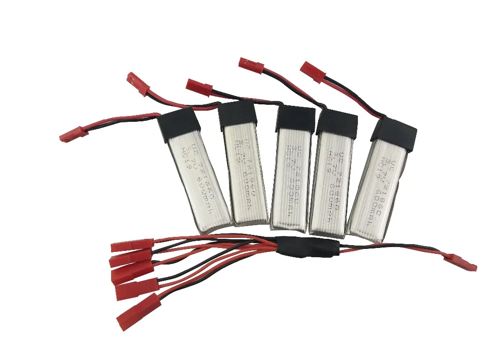 5 шт. 3,7 в 600 мАч батарея с 1 заботой 5 перезаряжаемый провод для UDI U815A U817A U818A WLtoys V929 V939 V959 V999 V222 Syma S032G