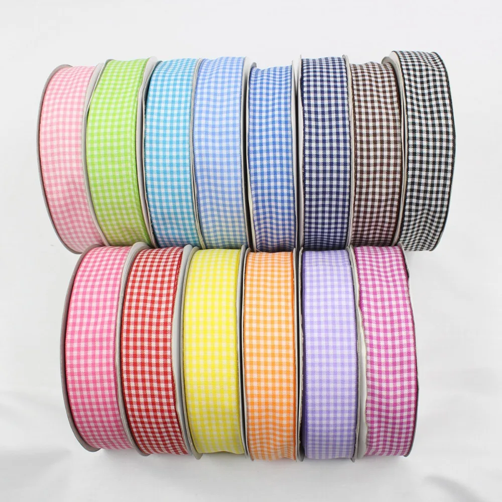 Хлопковая клетчатая лента 25 мм 10 ярдов материалы ручной работы сделай сам