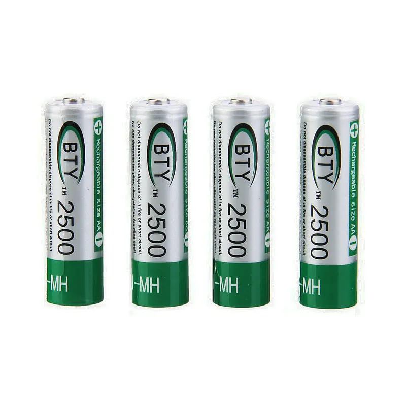 BTY 4 * AA 1 2 V 2500mAh перезаряжаемая Ni-MH батарея | Электроника
