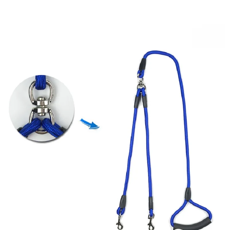 Высококачественный двухполосный твердый нейлоновый ручной двойной поводок для