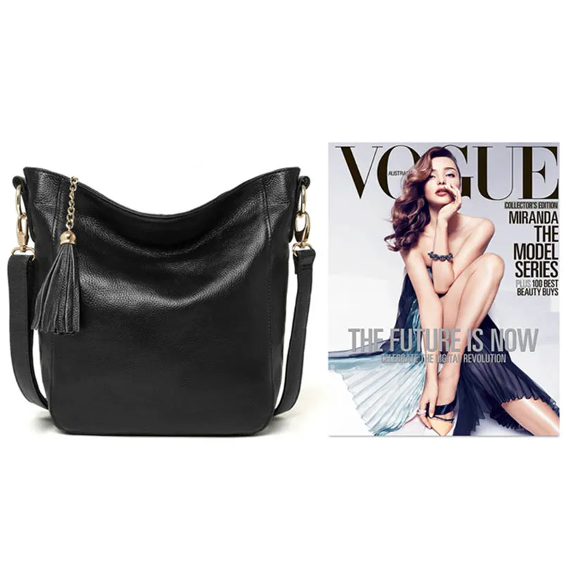 Женская сумка из натуральной кожи с кисточками сумки через плечо для женской