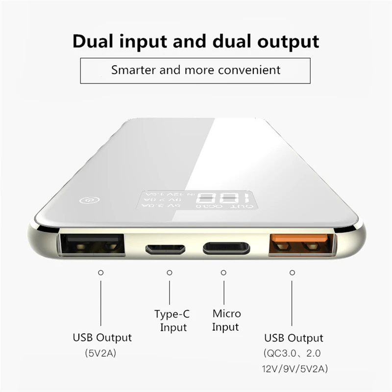 ZKFYS внешний аккумулятор 10000 мАч Внешний аккумулятор USB для iPhone 6 6s 7 8 10 iPad samsung LG Xiaomi huawei sony Nokia