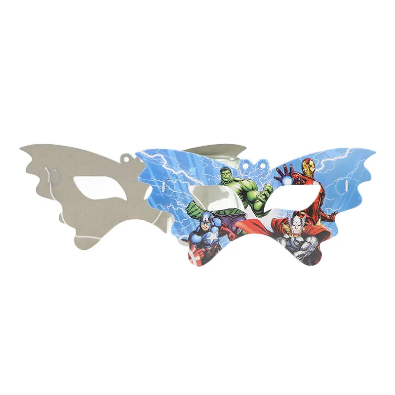 Masks-10Pcs Kids Favor Avengers Theme Decorations Birthday Baby Shower Tableware Paper Cup Plate Mask Napkin Cap Candy Box Gift Bag Supply - Цвет: Masks-10Pcs