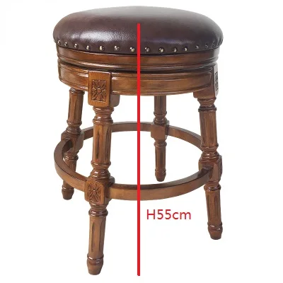 Европейский американский стиль деревянный высокий барный стул кожаный стул|high bar