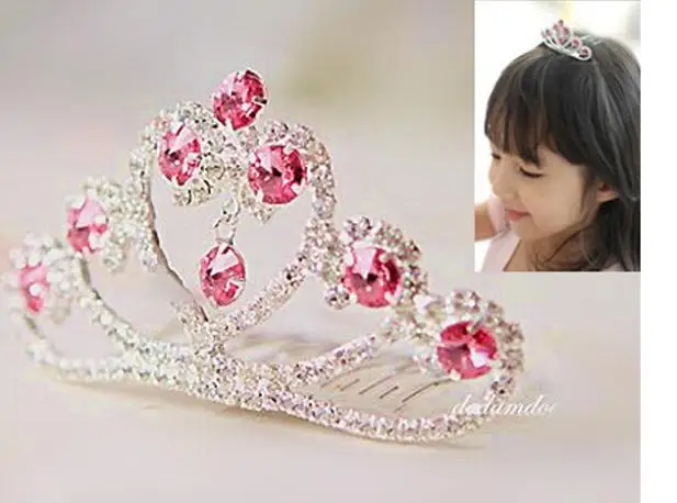 Модная маленькая принцесса для девочек розовая искусственная Корона расческа