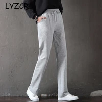 lyzcr straight harem pants women casual loose plus size summer cotton pants for women sports womens pants female sweatpants
