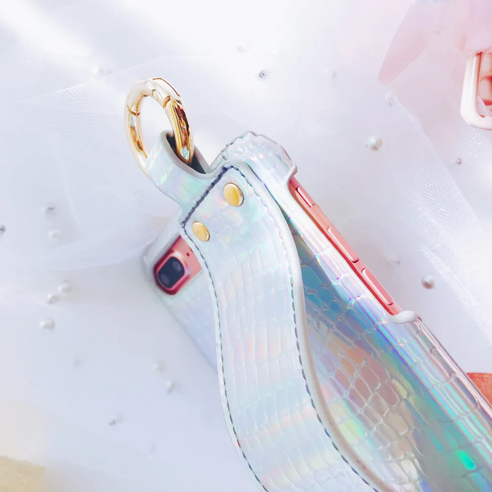 3D крокодиловый Holo кожаный чехол для iPhone X XS MAX XR 10 8 8/7 6 S 6s Plus Чехлы пара голограмма