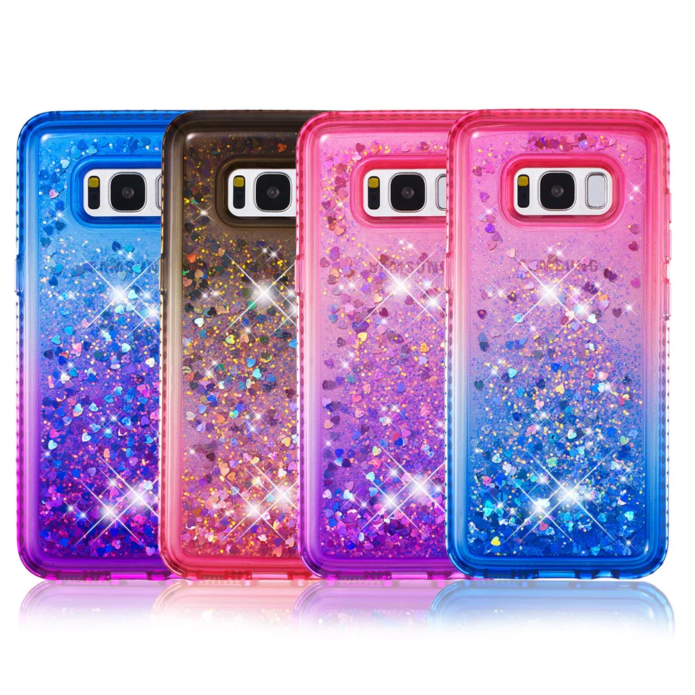 For Samsung S8 Case Glitter Diamond Gradient Color Liquid Paillette TPU Coque Cover for Galaxy Plus Accessories |