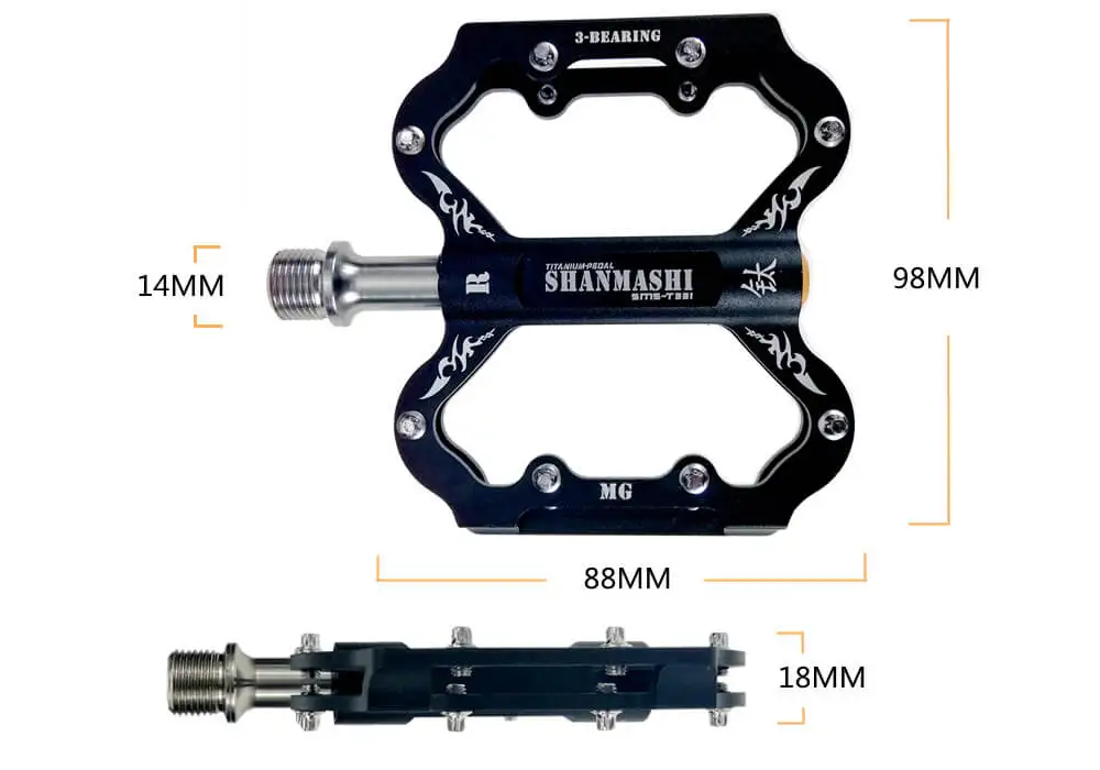 

SHANMASHI Aluminium Alloy Bike Pedals with Titanium Axle for MTB Mountain Road Bike Pedal DH BMX XC Platform Flat Pedal 4 Color