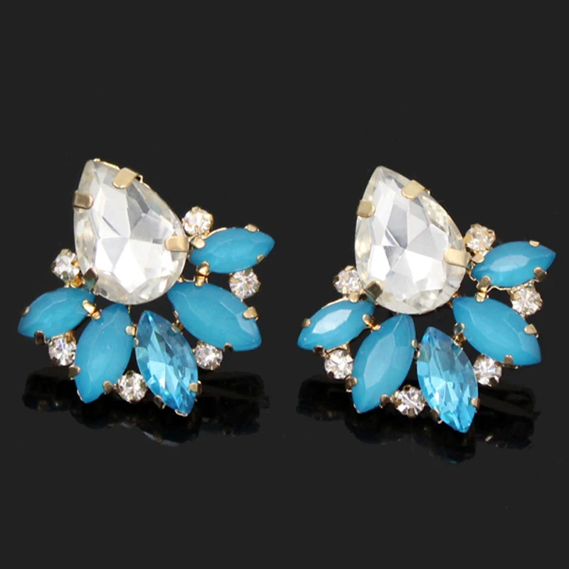 1PRS хрустальные серьги высокое качество корейский стиль сияющие стразы