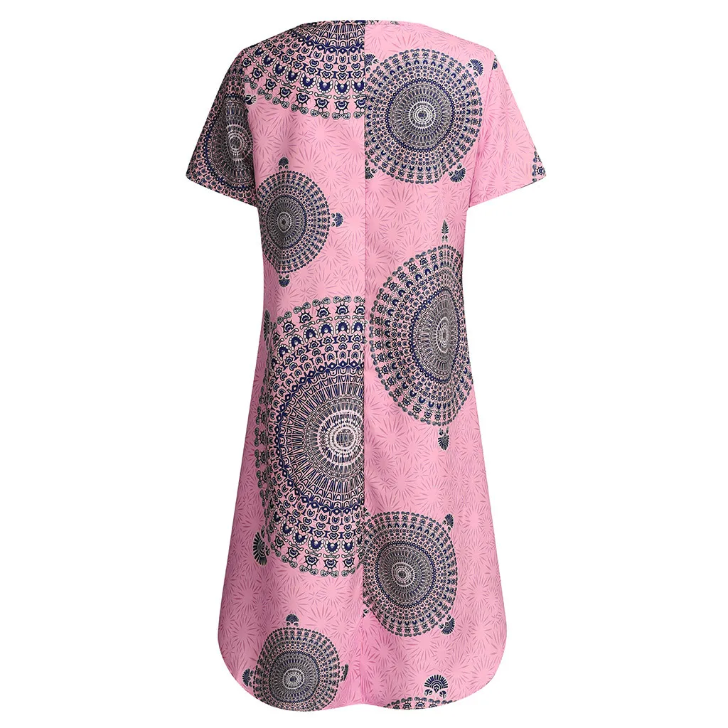 Летнее женское облегающее платье большого размера с принтом и коротким