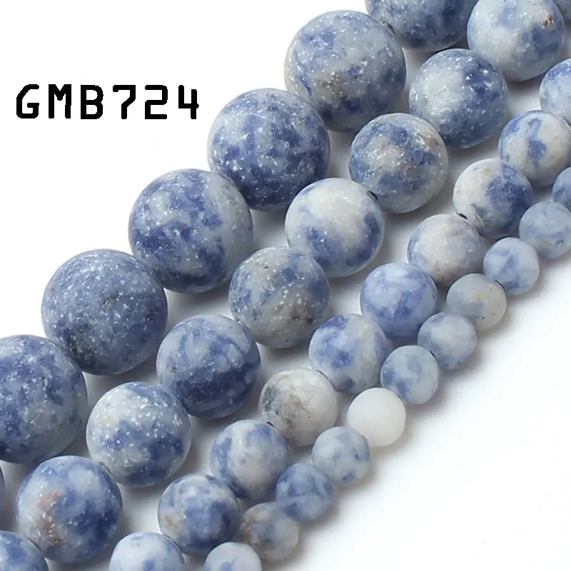 new blue sodalite 4 мм 6 мм 8 мм 10 мм натуральный матовый морганит Агаты тигровый глаз камень Круглые бусины для самостоятельного изготовления ювелирных изделий браслет 15'' - Цвет: new blue sodalite