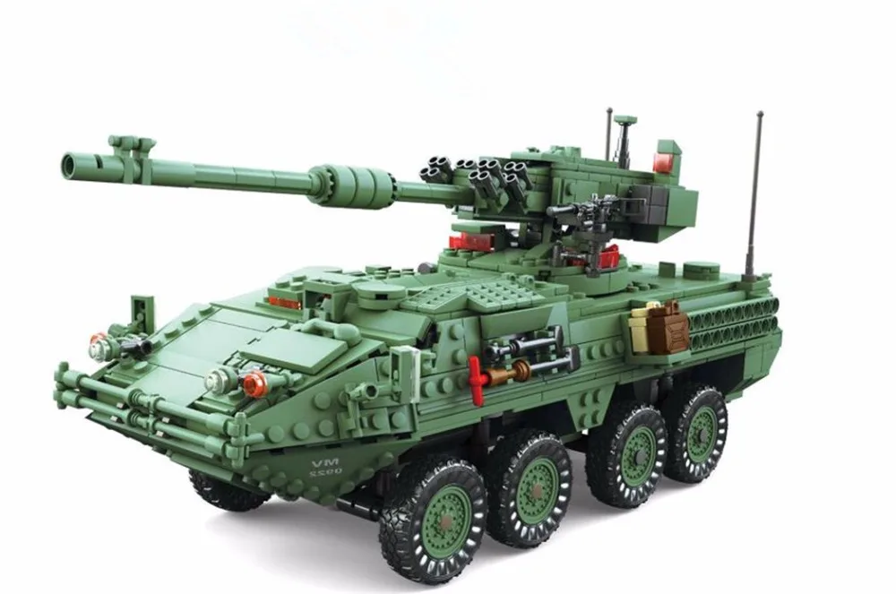 Модель KAZI 10001 серии милитари Stryker M1128 MGS набор строительных блоков классический