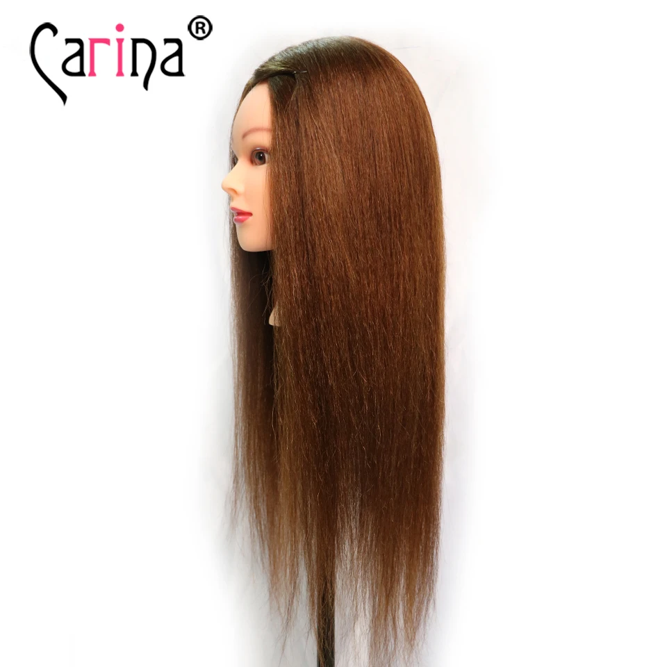 60 см 100% человеческие волосы манекен голова с натуральными волосами куклы для