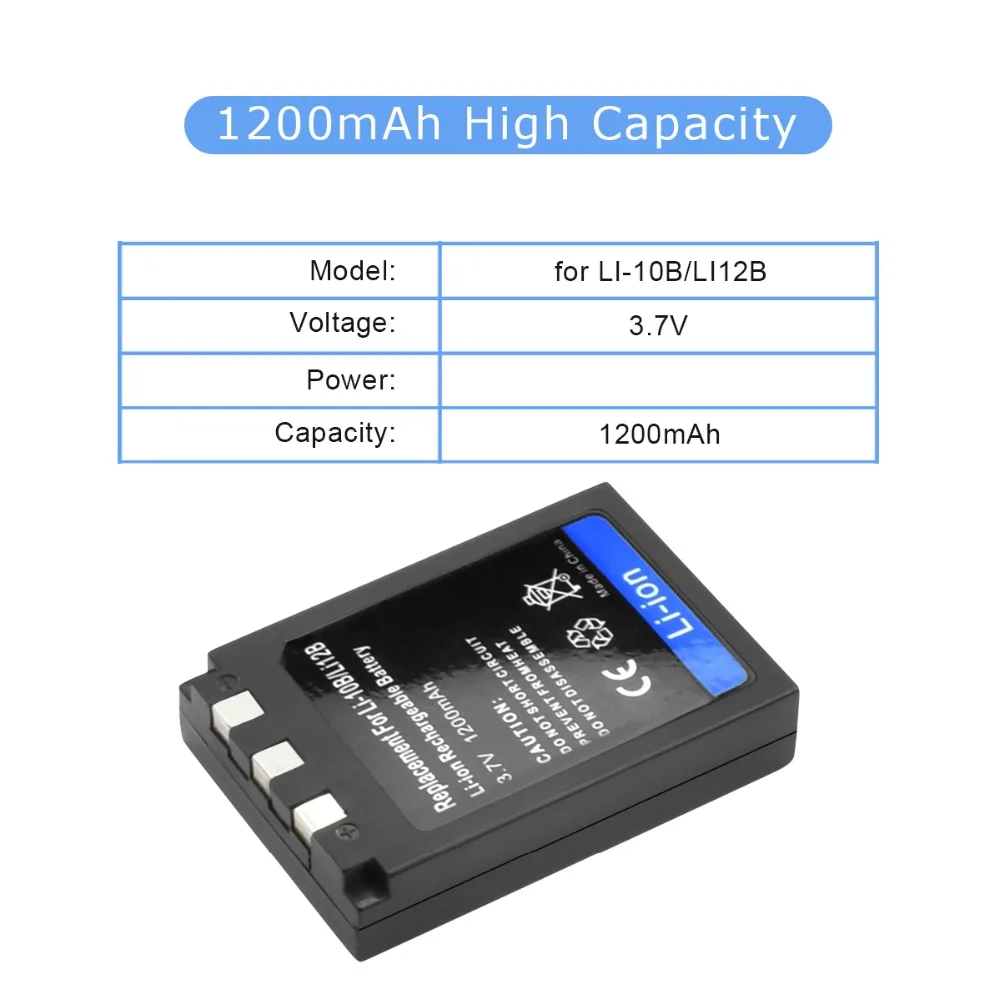 1X 1200mAh литий-ионный аккумулятор для камеры Olympus LI-10B LI10B C-50 C-60 C-70 C-470 C-5000 C-7000 D-590 Mju 20 25