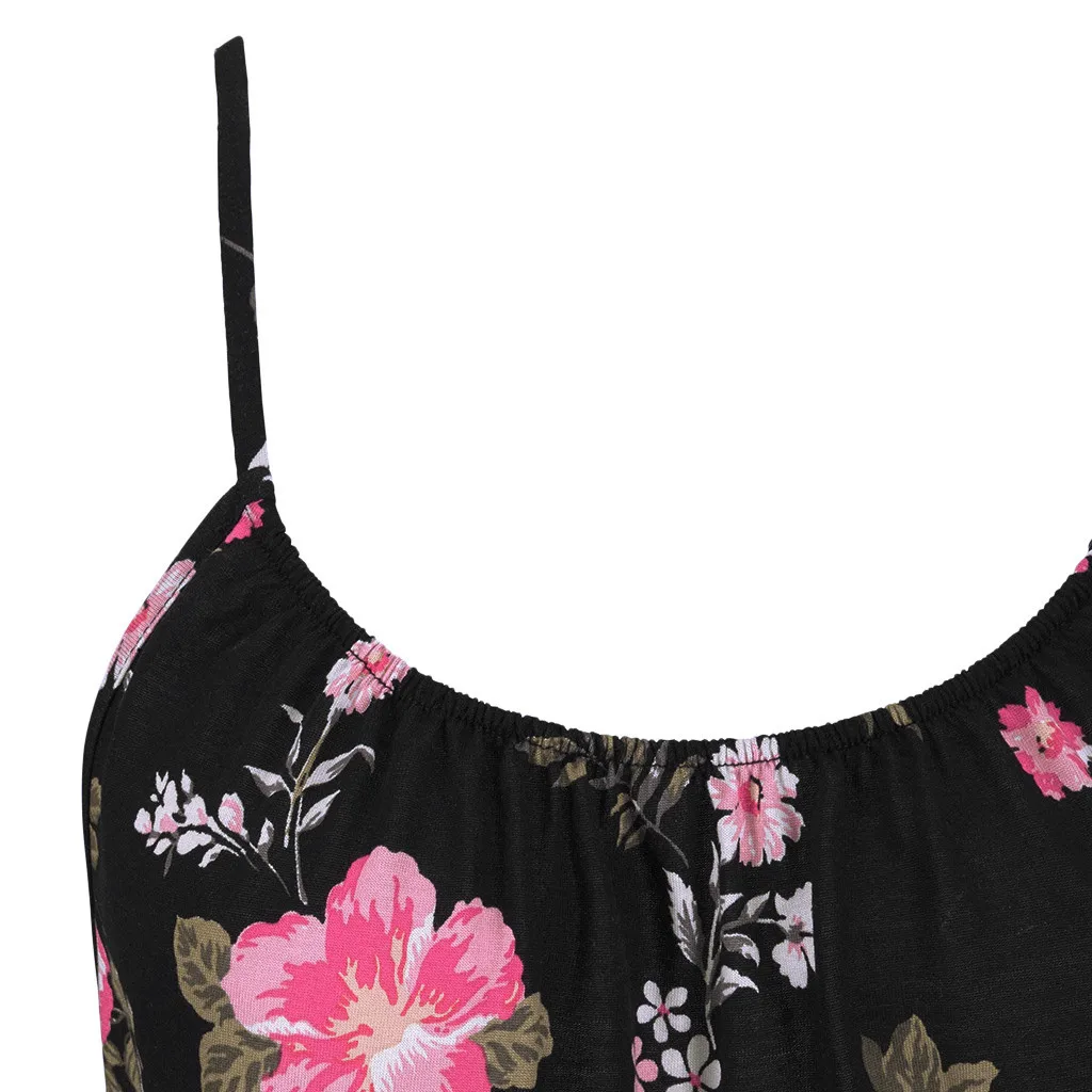 Без рукавов с принтом комбинезон без Женский мини-костюм пляжного типа летние