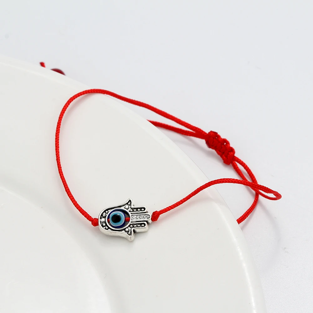 Красная струнная нить Хамса ручной браслет evil eye Lucky Boho Шикарный Браслет Шарм для мужчин и женщин ручной работы ювелирные изделия дружбы EY6160RD00