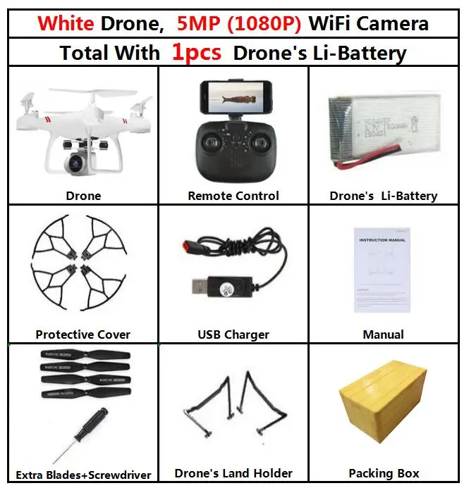 White 1080P Camera JD102 Радиоуправляемый вертолет 30 см Дрон Квадрокоптер с HD 1080P wifi FPV камерой профессиональный 90 минут 3 Срок службы батареи VS f11 ky601s Дрон - Цвет: White 1080P Camera