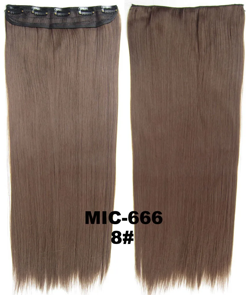 MIC666 Color 8 10 шт./лот Прямой зажим на синтетических волосах ломтик волос 5 клипов термостойкие Наращивание волос 24 дюйма, 100 г MIC-666 - Цвет: MIC666 Color 8