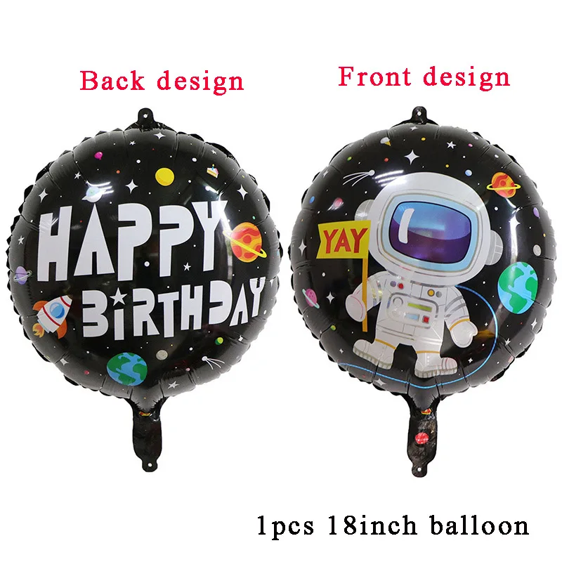 1pcs 18inch Balloon Космического пространства вечерние космический корабль астронавт ракеты робот светодиодная линейная гирлянда Happy День рождения украшения детский душ вечерние поставки - Цвет: 1pcs 18inch Balloon