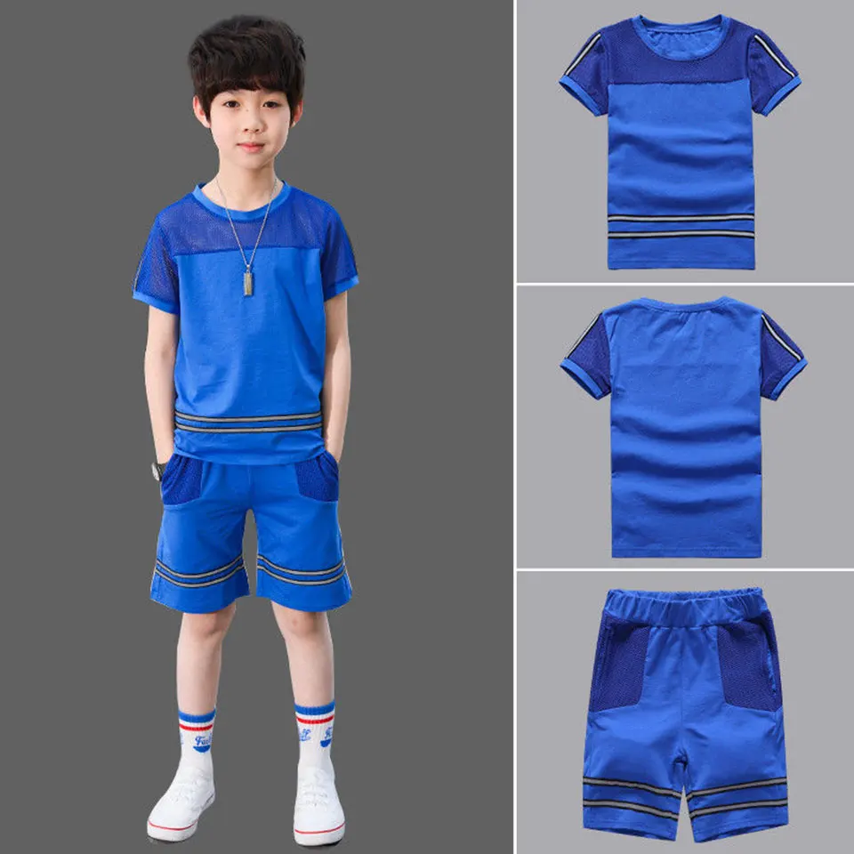 Boy Clothes Summer Children Clothing Sets Fashion For 2 Colors Kids Set T-shirt+Sport Shorts Suits 4 6 8 10 12 Years | Детская одежда и