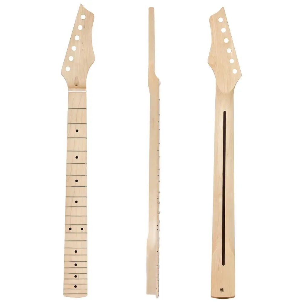 

Kmise Electric Guitar Neck Canada Maple 22 Frets Bolt on C Shape with Back Inlay Clear Satin