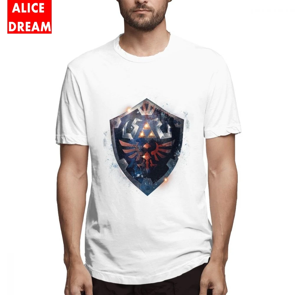 Link Tees легенда о Зельде Футболка мужская Epic Shield футболка Ретро поло o-образным