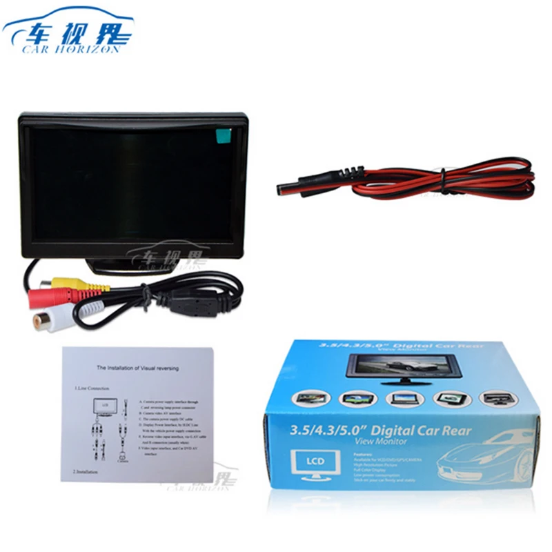 5 &quotавтомобильный монитор TFT lcd 0 дюймов 480X272 16:9 экран 2 пути видео вход HD Цифровой