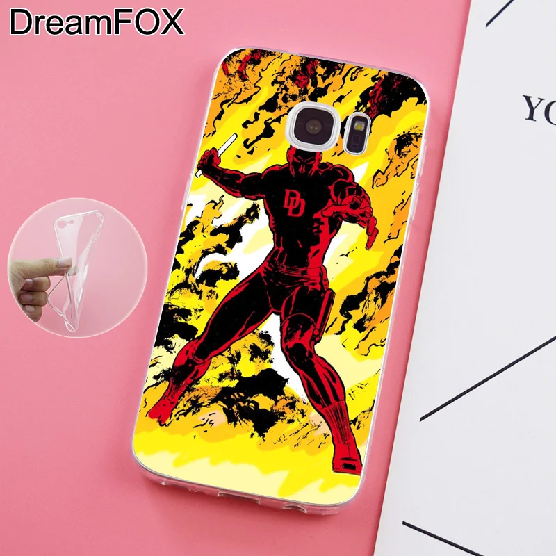 DREAMFOX K058 Daredevil Soft TPU Silicone Case Cover For Samsung Galaxy Note S 6 7 8 9 Edge Plus Grand Prime |