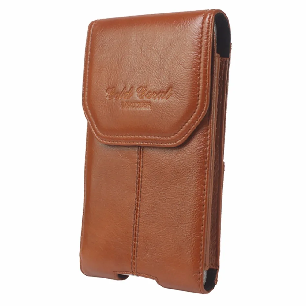 Поясная сумка из натуральной воловьей кожи с крючком женский чехол кожаный