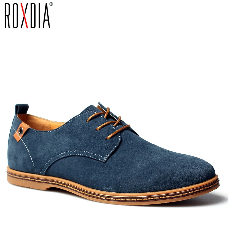 ROXDIA New Fashion Spring Summer Suede Men Flat Casual Shoes Flats Driver Footwear Breathable Lace Up Plus Size 39-48 RXM766 | Обувь
