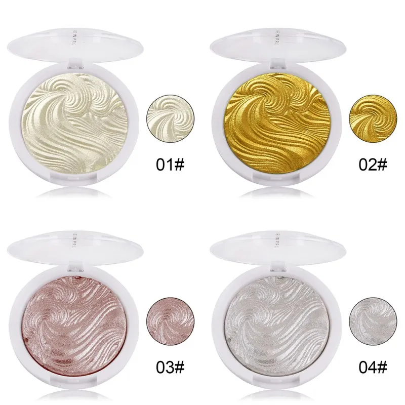 Женское лицо красота мерцающий золотой порошок хайлайтер палитра основа для