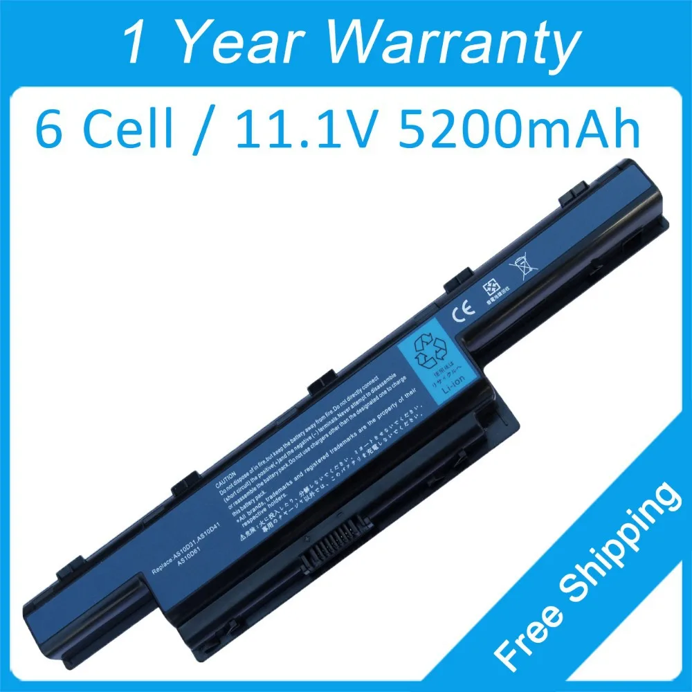 Аккумулятор 5200 мАч для ноутбука acer Aspire 5251 5250 4771 4755 4739 4738 4625 4560 4250 4251 AS10D3E 31CR19/65-2 |