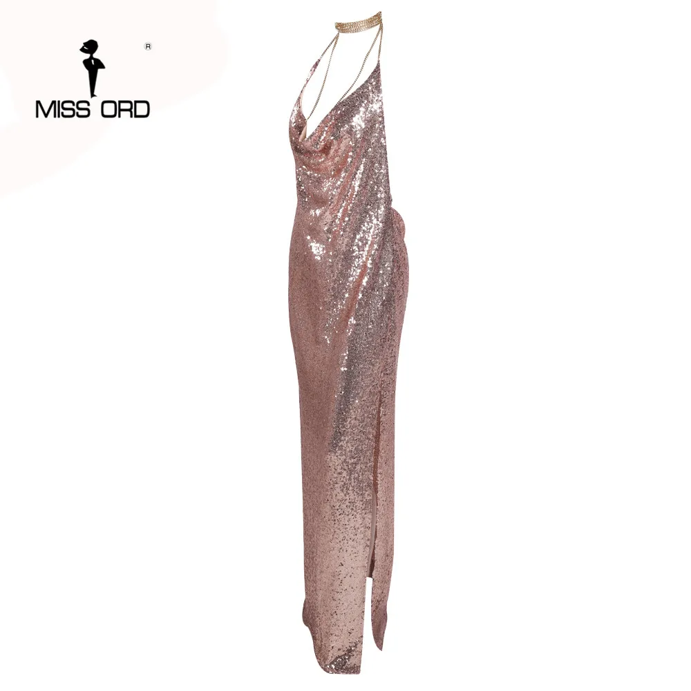 Женское платье с бретелькой через шею Missord вечернее двумя раздельными спинками и