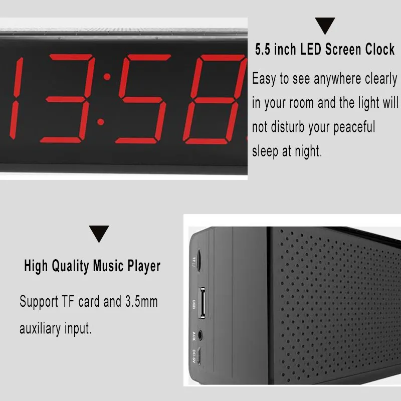 LEADSTAR bluetooth динамик портативный беспроводной стерео будильник для Iphone Huawei TF FM