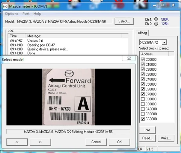 FVDIFUL OBD2 одометр корректная подушка безопасности Moduel инструмент для ремонта Mazda OBD инструмент с зеленой печатной платой
