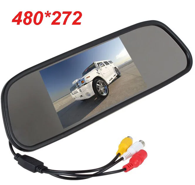 Monitor XYCING 5 дюймов TFT lcd Автомобильный монитор 800x480 пикселей широкоугольный Автомобильный зеркальный монитор заднего вида 2 AV вход автоматический переключатель заднего хода - Цвет: Monitor