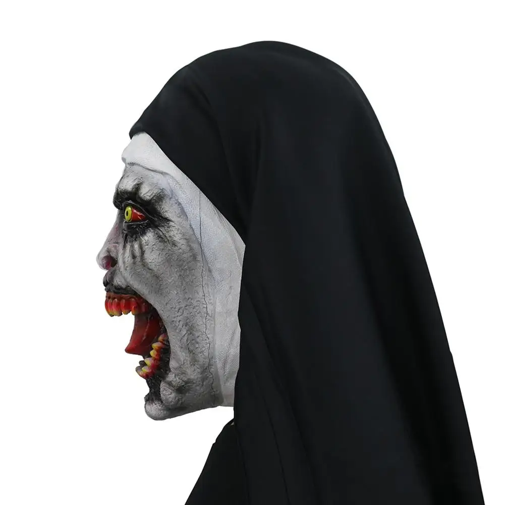 Halloween Horror Scary Nun Mask Terrifying Atmosphere Female Ghost Face Headgear Party Accessories | Тематическая одежда и