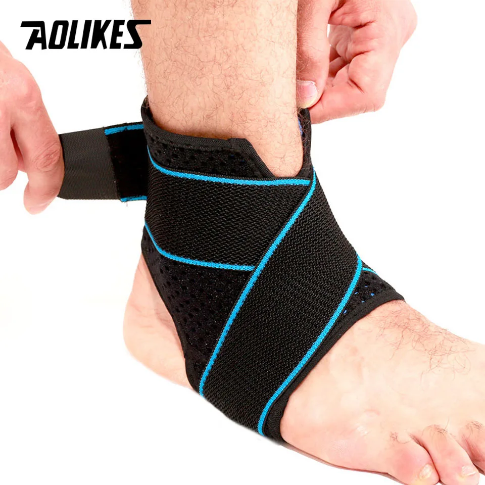 Фиксатор голеностопа AOLIKES компрессионный с регулируемым ремешком 1 шт.|ankle support|ankle