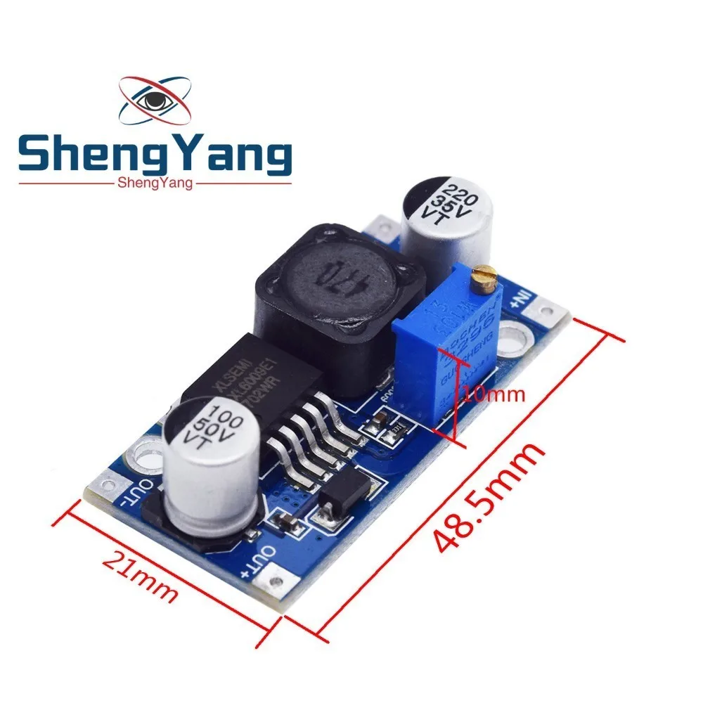 ShengYang 1 шт. повышающий понижающий DC-DC Регулируемый понижающий преобразователь XL6009 модуль питания 20 Вт 5-32 В до 1,2-35 в