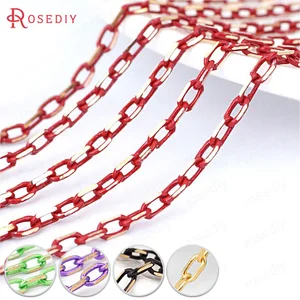 (23798)5 метров, ширина цепи: 2 мм, овальные граненые цепи, красочные медные цепи для ожерелья, фурнитура, аксессуары, оптовая продажа