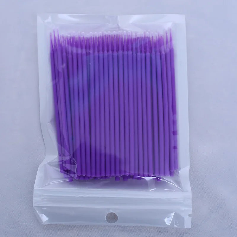 Purple 100 одноразовые ватные тампоны для наращивание ресниц чистящие пруты ресницы для посадки - Длина: Purple