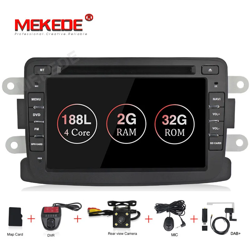 DVD CAMERA DVR DAB MEKEDE Android 9,1 автомобильный dvd-плеер для Renault DACIA Sandero Duster Captur Lada Xray 2 Logan 2 ram 4G wifi gps навигационное радио - Цвет: DVD CAMERA DVR DAB
