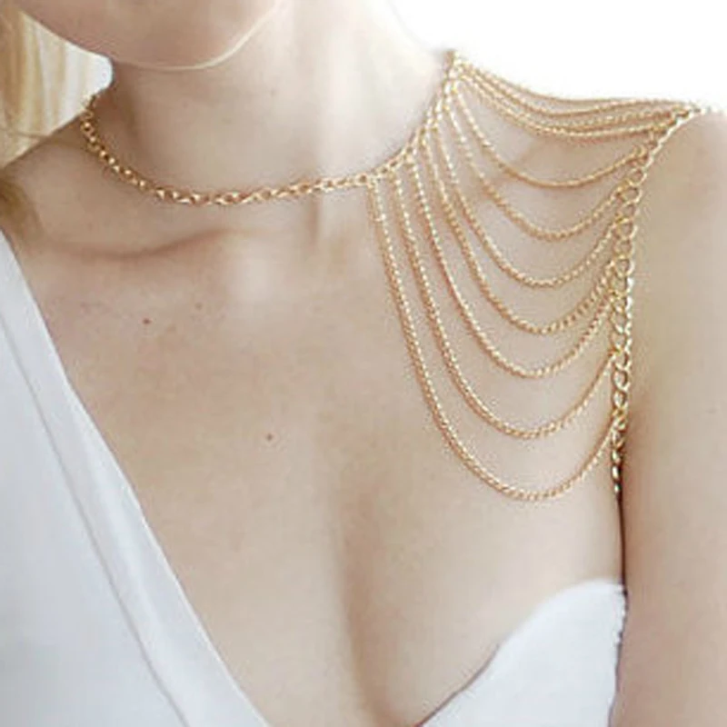 Сексуальное индийское женское ожерелье ручной работы на плечо для невесты